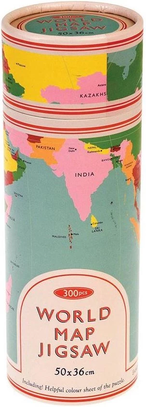 Wereld Puzzel | 300 Stukjes | 50 X 36 Cm | Out Of The Blue | Educatieve Puzzel 3 Wereld Puzzel | 300 Stukjes | 50 X 36 Cm | Out Of The Blue | Educatieve Puzzel - Afbeelding 3