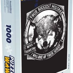 PuzzleWow Puzzel Wolf - Retro - Zwart - Wit - Legpuzzel - Puzzel 1000 Stukjes Volwassenen - Sinterklaas Cadeautjes - Sinterklaas Voor Grote Kinderen