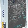 PuzzleWow Puzzel Plattegrond - Tilburg - Grijs - Blauw - Legpuzzel - Puzzel 1000 Stukjes Volwassenen - Stadskaart - Sinterklaas Cadeautjes - Sinterklaas Voor Grote Kinderen