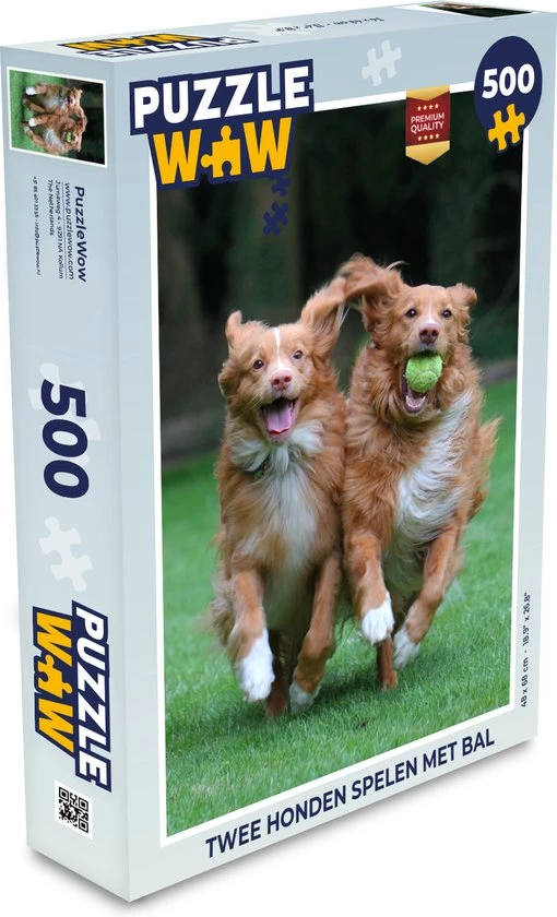 PuzzleWow Puzzel Twee Honden Spelen Met Bal - Legpuzzel - Puzzel 500 Stukjes - Sinterklaas Cadeautjes - Sinterklaas Voor Grote Kinderen 1 PuzzleWow Puzzel Twee Honden Spelen Met Bal - Legpuzzel - Puzzel 500 Stukjes - Sinterklaas Cadeautjes - Sinterklaas Voor Grote Kinderen