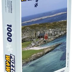 PuzzleWow Puzzel Een Rode Cottage Aan Een Blauwe Zee In Noorwegen - Legpuzzel - Puzzel 1000 Stukjes Volwassenen - Sinterklaas Cadeautjes - Sinterklaas Voor Grote Kinderen