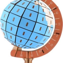 De Bouwplaats Bouwpakket 3D Puzzel Globe Van Hout- Gekleurd