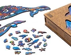 UNIDRAGON Houten Puzzel Dier - Melkachtige Walvissen - 172 Stukjes - Medium 33x20 Cm -Puzzels Verkoop 550x192 1