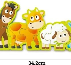 Hape Vormenpuzzel Dieren En Getallen Hout 34 Cm 10-delig -Puzzels Verkoop 550x225