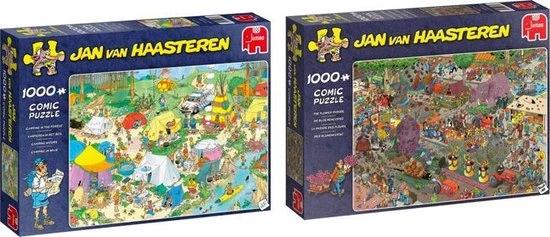 Jan Van Haasteren Puzzelbundel - 2 Stuks - Kamperen In Het Bos 1000 Stukjes & De Bloemencorso 1000 Stukjes 6 Jan Van Haasteren Puzzelbundel - 2 Stuks - Kamperen In Het Bos 1000 Stukjes & De Bloemencorso 1000 Stukjes - Afbeelding 6