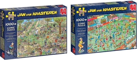 Jan Van Haasteren Puzzelbundel - 2 Stuks - Wereldkampioenschappen Veldrijden 1000 Stuks & WK Vrouwenvoetbal 1000 Stuks 1 Jan Van Haasteren Puzzelbundel - 2 Stuks - Wereldkampioenschappen Veldrijden 1000 Stuks & WK Vrouwenvoetbal 1000 Stuks