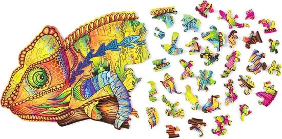 Wood Trick Kleurrijke Kameleon - Houten Vormpuzzel 8 Wood Trick Kleurrijke Kameleon - Houten Vormpuzzel - Afbeelding 8