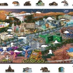 Wooden City Welkom In Las Vegas XL - Houten Vormpuzzel - 52x37,5 Cm -750 Stukjes -Puzzels Verkoop 550x272