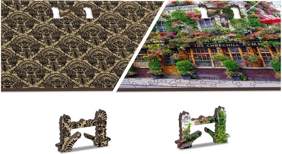 Wooden City London Kroeg XL - Houten Vormpuzzel - 52x37,5 Cm - 600 Stukjes 5 Wooden City London Kroeg XL - Houten Vormpuzzel - 52x37,5 Cm - 600 Stukjes - Afbeelding 5