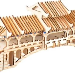 De Bouwplaats Bouwpakket 3D Puzzel Chinese Overdekte Brug Van Hout