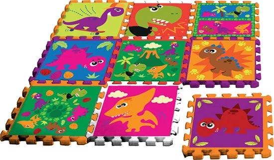 Crazy Dino Vloerpuzzel Junior 90 Cm Foam 9-delig 1 Crazy Dino Vloerpuzzel Junior 90 Cm Foam 9-delig