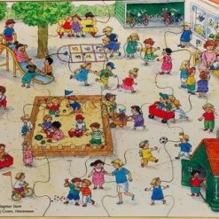 De K Van Kinderen Houten Framepuzzel Bas Op Het Plein