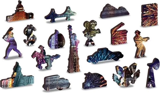Wooden City New York Bij Nacht XL - Houten Vormpuzzel - 52x37,5 Cm - 1010 Stukjes 8 Wooden City New York Bij Nacht XL - Houten Vormpuzzel - 52x37,5 Cm - 1010 Stukjes - Afbeelding 8