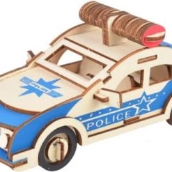De Bouwplaats Bouwpakket 3D Puzzel Politieauto- Hout
