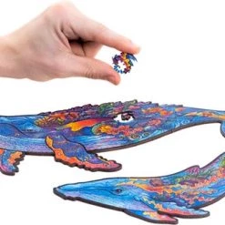 UNIDRAGON Houten Puzzel Dier - Melkachtige Walvissen - 172 Stukjes - Medium 33x20 Cm -Puzzels Verkoop 550x336