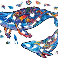 UNIDRAGON Houten Puzzel Dier - Melkachtige Walvissen - 172 Stukjes - Medium 33x20 Cm -Puzzels Verkoop 550x341 1