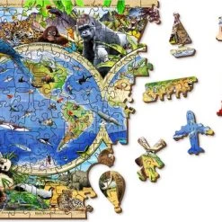 Wooden City Puzzel: ANIMAL KINGDOM MAP 505/50, In Hout, 8+ -Puzzels Verkoop 550x354