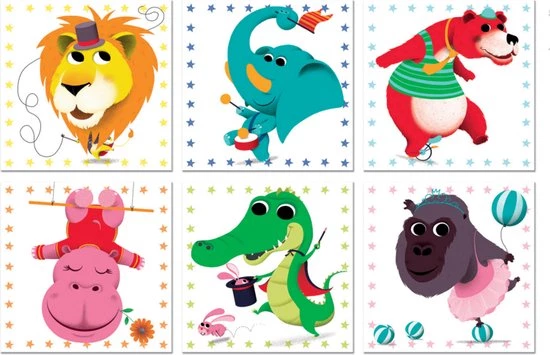 Janod Kubkid Blokpuzzel - Circus(9-delig) 3 Janod Kubkid Blokpuzzel - Circus(9-delig) - Afbeelding 3