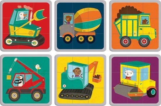 Mudpuppy 6 Puzzels Constructievoertuigen 9 Stukjes 2 Mudpuppy 6 Puzzels Constructievoertuigen 9 Stukjes - Afbeelding 2