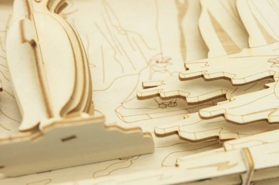 De Bouwplaats Bouwpakket 3D Puzzel Theater Pinguïn- Hout 3 De Bouwplaats Bouwpakket 3D Puzzel Theater Pinguïn- Hout - Afbeelding 3