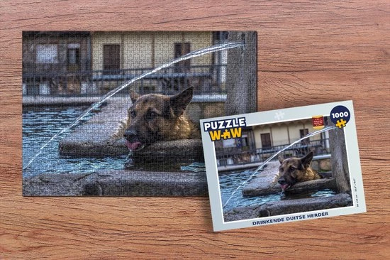 PuzzleWow Puzzel Duitse Herder - Hond - Fontein - Drinken - Legpuzzel - Puzzel 1000 Stukjes Volwassenen - Sinterklaas Cadeautjes - Sinterklaas Voor Grote Kinderen 2 PuzzleWow Puzzel Duitse Herder - Hond - Fontein - Drinken - Legpuzzel - Puzzel 1000 Stukjes Volwassenen - Sinterklaas Cadeautjes - Sinterklaas Voor Grote Kinderen - Afbeelding 2