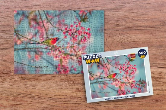 PuzzleWow Puzzel Vogel - Sakura - Kleuren - Legpuzzel - Puzzel 500 Stukjes - Sinterklaas Cadeautjes - Sinterklaas Voor Grote Kinderen 2 PuzzleWow Puzzel Vogel - Sakura - Kleuren - Legpuzzel - Puzzel 500 Stukjes - Sinterklaas Cadeautjes - Sinterklaas Voor Grote Kinderen - Afbeelding 2
