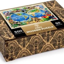 Wooden City Puzzel: ANIMAL KINGDOM MAP 505/50, In Hout, 8+