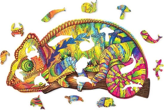 Wood Trick Kleurrijke Kameleon - Houten Vormpuzzel 7 Wood Trick Kleurrijke Kameleon - Houten Vormpuzzel - Afbeelding 7