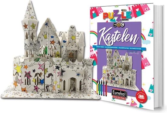 Eureka 3D Puzzle Books Kleur- En Puzzelboek - Kastelen 2 Eureka 3D Puzzle Books Kleur- En Puzzelboek - Kastelen - Afbeelding 2
