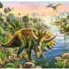 Schmidt Avontuur Met Dinosauriers, 3 X 48 Stukjes - Puzzel - 4+