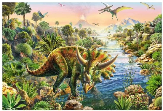 Schmidt Avontuur Met Dinosauriers, 3 X 48 Stukjes - Puzzel - 4+ 1 Schmidt Avontuur Met Dinosauriers, 3 X 48 Stukjes - Puzzel - 4+