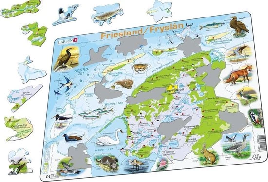 Larsen Legpuzzel Maxi Friesland Junior - Karton - 64 Stukjes 2 Larsen Legpuzzel Maxi Friesland Junior - Karton - 64 Stukjes - Afbeelding 2