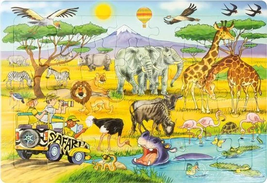 Wheat Puzzel Safari Dieren 35 Stukjes 1 Wheat Puzzel Safari Dieren 35 Stukjes