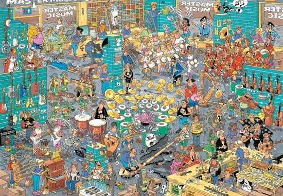 Jan Van Haasteren De Muziekwinkel Puzzel - 5000 Stukjes 6 Jan Van Haasteren De Muziekwinkel Puzzel - 5000 Stukjes - Afbeelding 6
