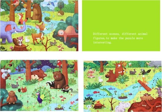 MiDeer 3-in-1 3*66 Stuks Dubbelzijdig Hout Puzzels In Houten Geschenkdoos - Hout Puzzel - Dieren - Kinderpuzzel - Educatief Speelgoed Voor Kinderen 1 MiDeer 3-in-1 3*66 Stuks Dubbelzijdig Hout Puzzels In Houten Geschenkdoos - Hout Puzzel - Dieren - Kinderpuzzel - Educatief Speelgoed Voor Kinderen