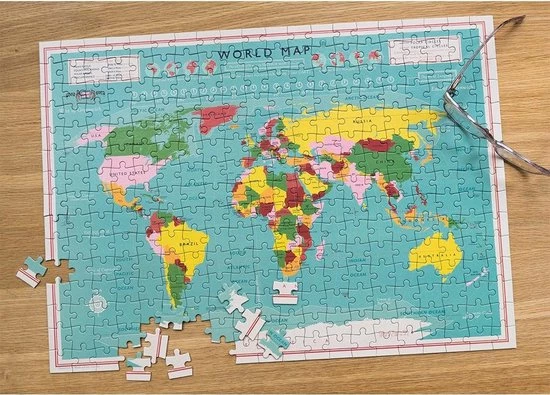 Wereld Puzzel | 300 Stukjes | 50 X 36 Cm | Out Of The Blue | Educatieve Puzzel 2 Wereld Puzzel | 300 Stukjes | 50 X 36 Cm | Out Of The Blue | Educatieve Puzzel - Afbeelding 2