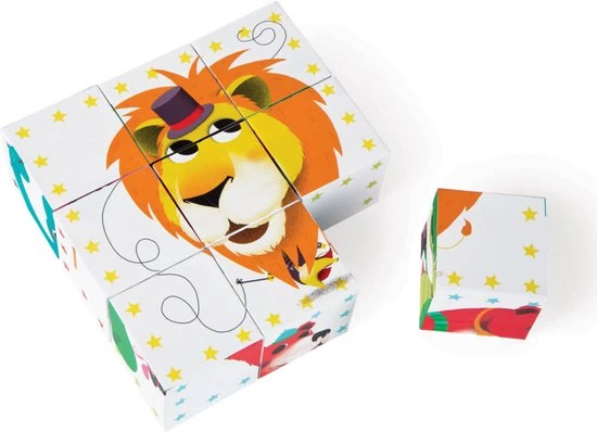 Janod Kubkid Blokpuzzel - Circus(9-delig) 7 Janod Kubkid Blokpuzzel - Circus(9-delig) - Afbeelding 7