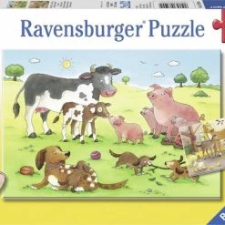 Ravensburger Puzzel Gelukkige Dierenfamilies - 2x12 Stukjes