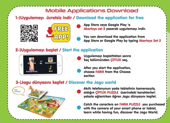 Akar Toys - Farm - Puzzel / XXL Puzzel / Speelmat / Speelgoed / Met GRATIS App - 91.5x61cm - 24st 4 Akar Toys - Farm - Puzzel / XXL Puzzel / Speelmat / Speelgoed / Met GRATIS App - 91.5x61cm - 24st - Afbeelding 4