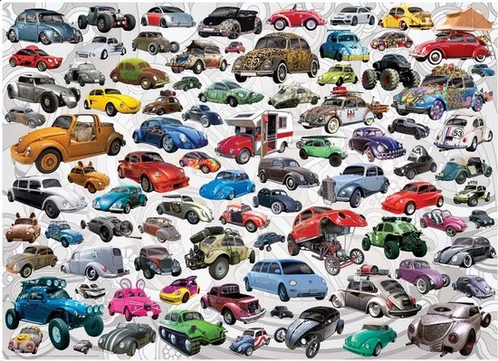 Eurographics Puzzle - Volkswagen Beetle Collage - 1000 Stukjes 2 Eurographics Puzzle - Volkswagen Beetle Collage - 1000 Stukjes - Afbeelding 2