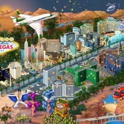 Wooden City Welkom In Las Vegas XL - Houten Vormpuzzel - 52x37,5 Cm -750 Stukjes