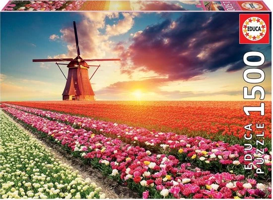 Educa - Puzzle 1500 - Tulips Landscape (017664) 1 Educa - Puzzle 1500 - Tulips Landscape (017664)