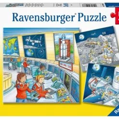 Ravensburger Puzzel Op Ruimtevaartmissie Met Tom En Mia - 3 X 49 Stukjes - Kinderpuzzel