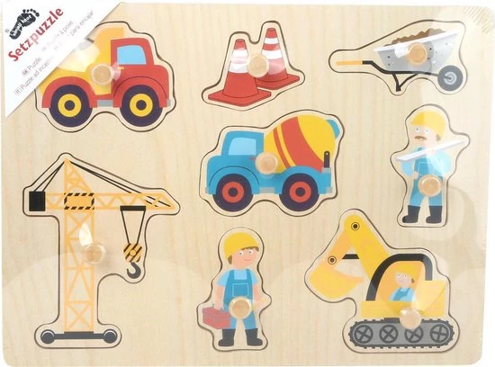 Small Foot Company Bouwterrein Puzzel Hout 10-delig 10445 3 Small Foot Company Bouwterrein Puzzel Hout 10-delig 10445 - Afbeelding 3