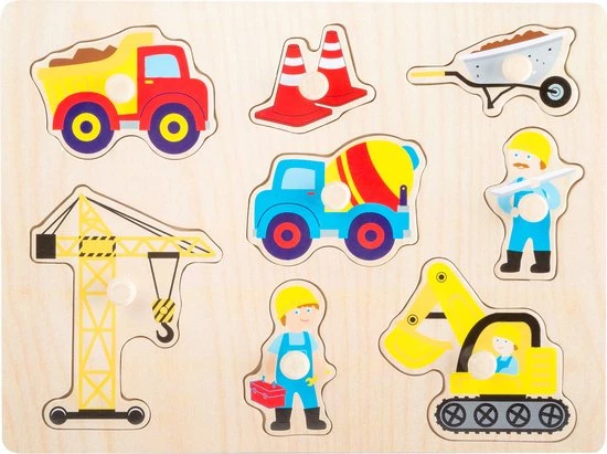 Small Foot Company Bouwterrein Puzzel Hout 10-delig 10445 2 Small Foot Company Bouwterrein Puzzel Hout 10-delig 10445 - Afbeelding 2