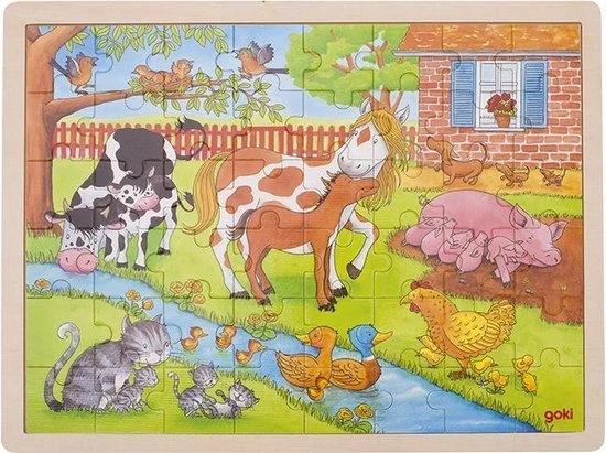 Goki Houten Legpuzzel Boerderij 48-delig 1 Goki Houten Legpuzzel Boerderij 48-delig