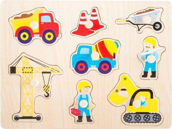 Small Foot Company Bouwterrein Puzzel Hout 10-delig 10445 4 Small Foot Company Bouwterrein Puzzel Hout 10-delig 10445 - Afbeelding 4