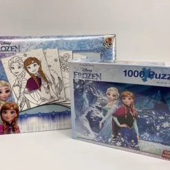 King Legpuzzel Disney Frozen 1000 Stukjes Voor Kinderen - Afmetingen 48 Cm - 67 Cm Met 6 Disney Frozen Kleurplaten 30 Cm - 40 Cm