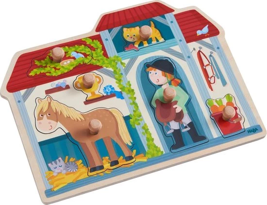 Haba - Inleg Puzzel - In De Paardenstal - 6st. 1 Haba - Inleg Puzzel - In De Paardenstal - 6st.