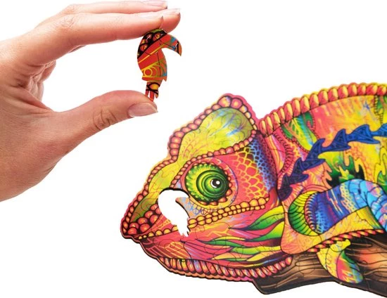 Wood Trick Kleurrijke Kameleon - Houten Vormpuzzel 5 Wood Trick Kleurrijke Kameleon - Houten Vormpuzzel - Afbeelding 5